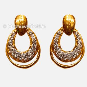 916 Gold Attractive Diamond Earrings