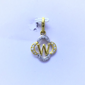 W LETTER FANCY GOLD PENDANT