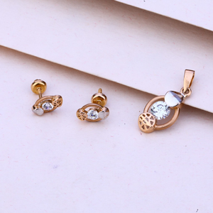 750 Rose Gold Hallmark Fancy Pendant Set RPS1