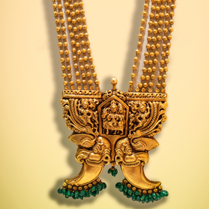 916 Gold Temple Design Long Necklace