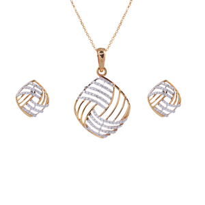 18K Gold Lab Grown Diamond Pendant Set For Wo