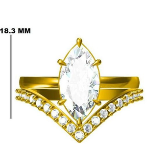Marquise diamond Ring 18kt yellow gold