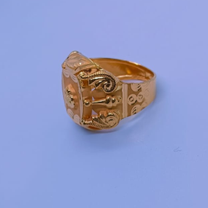 Gold 22k Ganpati Design Gents Ring