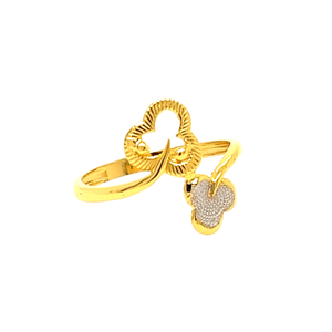 22k Gold Plain Floral Ring