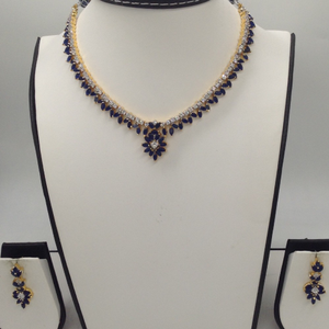 White And Blue CZ Stones Necklace Set JNC000