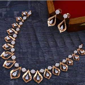 18 carat rose gold delicate diamond necklace 