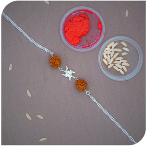 Rudrax swastik chain rakhi