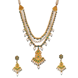 925 silver  moissanite and pearl necklace set