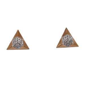 18K Rose Gold Triangle Shaped Fancy Earrings 