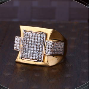 22k gold loopy bends cz ring for mens r18-528