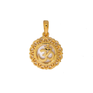 22k yellow gold traditional om pendant
