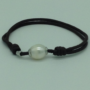 White Oval Pearls Thread Bracelet JBG0177