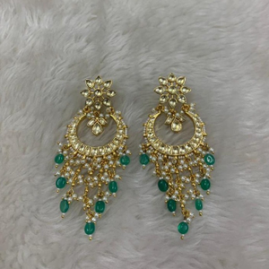 Green Stone Kundan Bridal Earrings