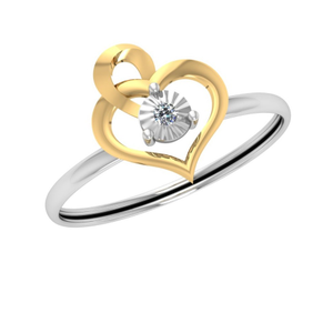 916 Gold Heart Design Diamond Ring JJ-R03