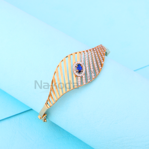 18KT Rose Gold CZ Delicate Womens's Kada RLKB