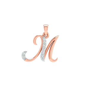 18K Rose Gold Real Diamond Modern Pendant MGA