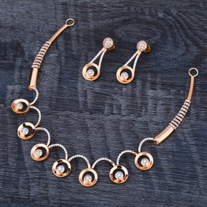 750 Rose Gold Ladies Fancy Necklace Set RN342