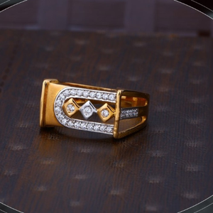 22k gold cz ring for mens r18-1263