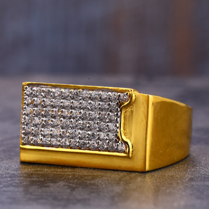 916 Gold CZ Hallmark Fancy Gentlemen's  Ring 