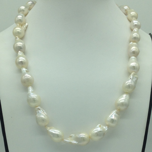 Freshwater White Oval Baroque Pearls 1 Laye
