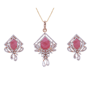 18k gold lab grown diamond with ruby stone pe