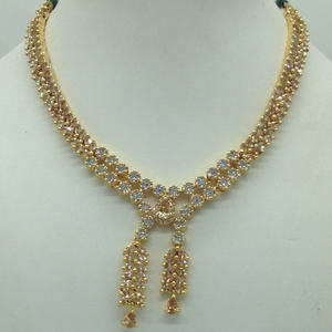 White,champagne cz stones necklace set jnc017