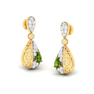 combination of green to diamond earring