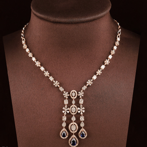 18kt rose gold designer diamond necklace