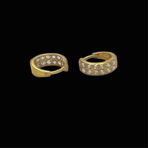18k gold double line design earrings
