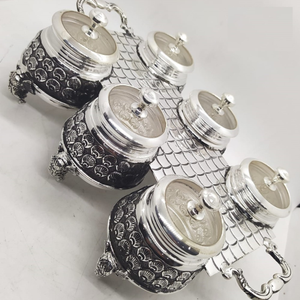 925 pure silver stylish dry fruit jars with t