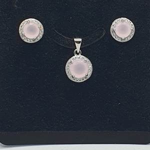 Silver 92.5 Pink Stone Standard Set