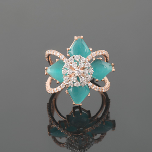 18kt designer diamond unique colour stone rin