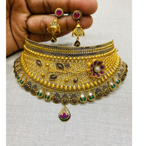 Gold choker Necklace set 