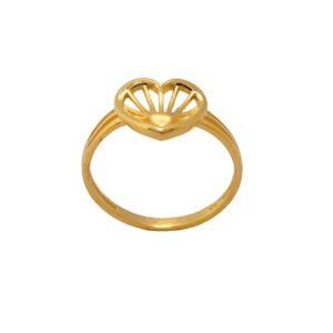 22k Gold Plain Heart Ring