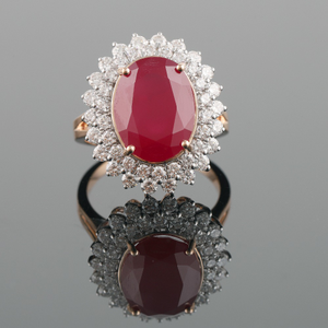 18kt real ruby diamond rings