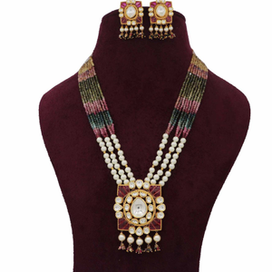 Colourful Pearl Floral Colourful Moti Necklac
