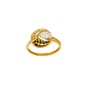 22K Gold Round Shaped Designer Ring MGA - LRG