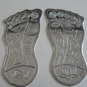 Silver Maa Laxmi Charan Paduka For Diwali Poo