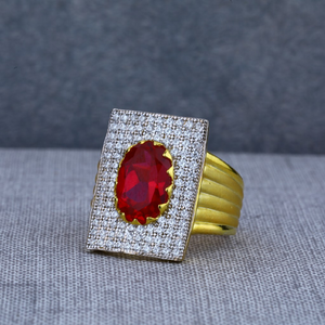 Mens exclusive long solitaire gold 916 ring-m