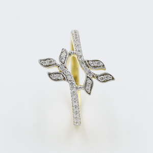 Leaf Inspired 18Kt Gold And Diamond Finger Ri