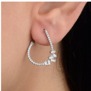 1.90 Ct Genuine Diamonds Hoop Women'S Earring