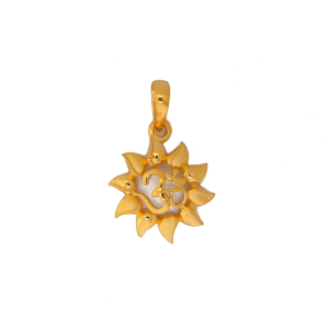 22k yellow gold flower with om pendant