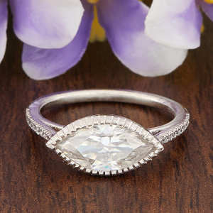 1.54ct Marquise Moissanite Diamond Ring