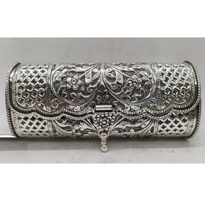 Maanniya pure silver designer clutch in antiq