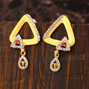 916 CZ Ladies Fancy Gold Earring LFE458