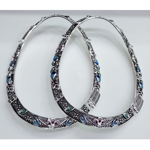 925 silver oxidised kada payal