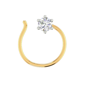 18K Gold Solitaire Real Diamond Nosepin MGA -