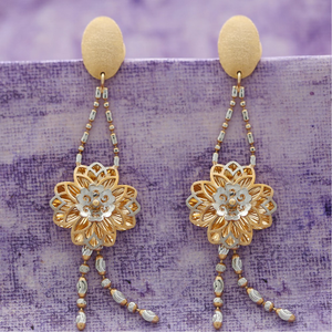 Flowering Rose Gold Earrings For Wedding In 1