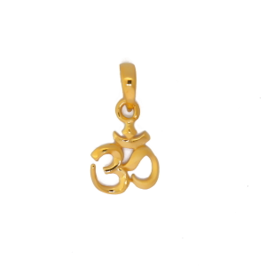 22k yellow gold om solid pendant