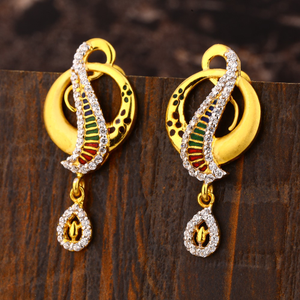 916 CZ Women's Exclusive  Hallmark  Gold Earr